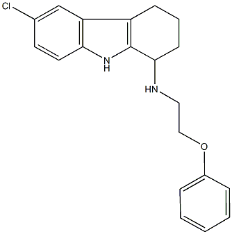 N-(6-chloro-2,3,4,9-tetrahydro-1H-carbazol-1-yl)-N-(2-phenoxyethyl)amine Structure