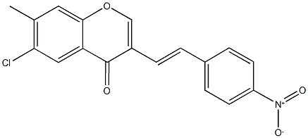 6-chloro-3-(2-{4-nitrophenyl}vinyl)-7-methyl-4H-chromen-4-one Structure