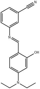 3-{[4-(diethylamino)-2-hydroxybenzylidene]amino}benzonitrile 구조식 이미지