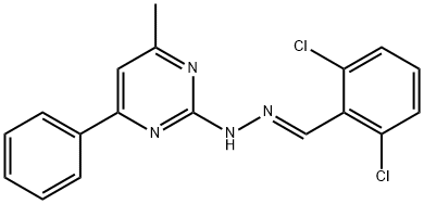 2,6-dichlorobenzaldehyde (4-methyl-6-phenyl-2-pyrimidinyl)hydrazone Structure