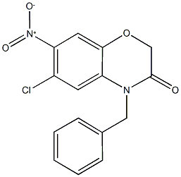 4-benzyl-6-chloro-7-nitro-2H-1,4-benzoxazin-3(4H)-one Structure