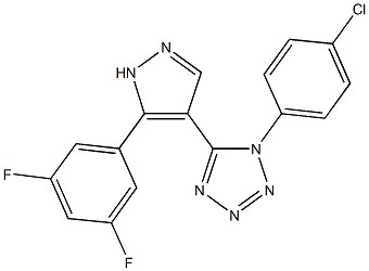 1-(4-chlorophenyl)-5-[5-(3,5-difluorophenyl)-1H-pyrazol-4-yl]-1H-tetraazole 구조식 이미지