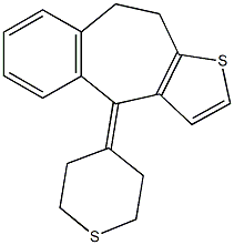 4-tetrahydro-4H-thiopyran-4-ylidene-9,10-dihydro-4H-benzo[4,5]cyclohepta[1,2-b]thiophene 구조식 이미지