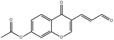 4-oxo-3-(3-oxoprop-1-enyl)-4H-chromen-7-yl acetate Structure