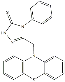 5-(10H-phenothiazin-10-ylmethyl)-4-phenyl-2,4-dihydro-3H-1,2,4-triazole-3-thione 구조식 이미지