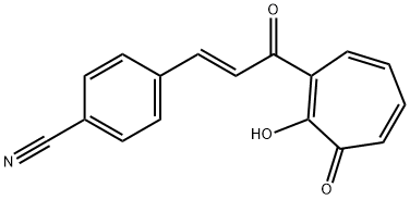 4-[3-(2-hydroxy-3-oxo-1,4,6-cycloheptatrien-1-yl)-3-oxo-1-propenyl]benzonitrile Structure