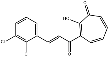 3-[3-(2,3-dichlorophenyl)acryloyl]-2-hydroxy-2,4,6-cycloheptatrien-1-one 구조식 이미지