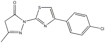 2-[4-(4-chlorophenyl)-1,3-thiazol-2-yl]-5-methyl-2,4-dihydro-3H-pyrazol-3-one 구조식 이미지