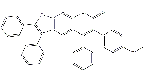 6-(4-methoxyphenyl)-9-methyl-2,3,5-triphenyl-7H-furo[3,2-g]chromen-7-one 구조식 이미지