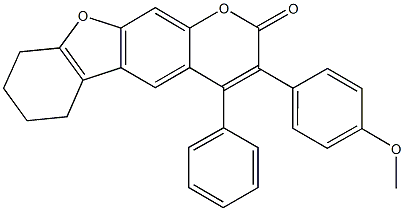 3-(4-methoxyphenyl)-4-phenyl-6,7,8,9-tetrahydro-2H-[1]benzofuro[3,2-g]chromen-2-one Structure