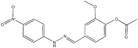 4-(2-{4-nitrophenyl}carbohydrazonoyl)-2-methoxyphenyl acetate Structure