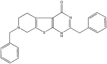 2,7-dibenzyl-5,6,7,8-tetrahydropyrido[4',3':4,5]thieno[2,3-d]pyrimidin-4(1H)-one Structure