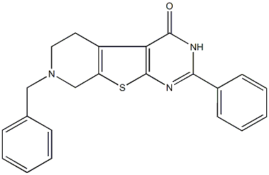 7-benzyl-2-phenyl-5,6,7,8-tetrahydropyrido[4',3':4,5]thieno[2,3-d]pyrimidin-4(3H)-one 구조식 이미지