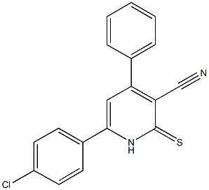 6-(4-chlorophenyl)-4-phenyl-2-thioxo-1,2-dihydro-3-pyridinecarbonitrile Structure