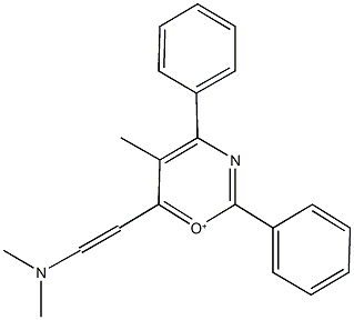 6-[2-(dimethylamino)vinyl]-5-methyl-2,4-diphenyl-1,3-oxazin-1-ium 구조식 이미지