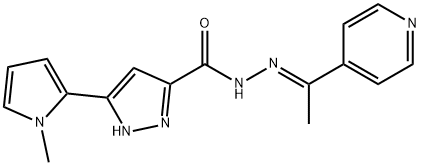 3-(1-methyl-1H-pyrrol-2-yl)-N'-[1-(4-pyridinyl)ethylidene]-1H-pyrazole-5-carbohydrazide Structure