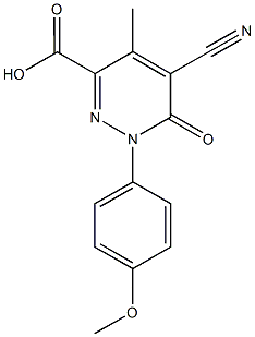 5-cyano-1-(4-methoxyphenyl)-4-methyl-6-oxo-1,6-dihydro-3-pyridazinecarboxylic acid Structure