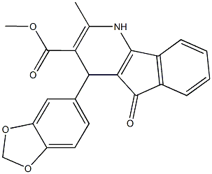 methyl 4-(1,3-benzodioxol-5-yl)-2-methyl-5-oxo-4,5-dihydro-1H-indeno[1,2-b]pyridine-3-carboxylate Structure