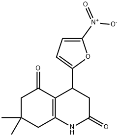 4-{5-nitro-2-furyl}-7,7-dimethyl-4,6,7,8-tetrahydro-2,5(1H,3H)-quinolinedione 구조식 이미지