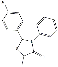 2-(4-bromophenyl)-5-methyl-3-phenyl-1,3-thiazolidin-4-one Structure