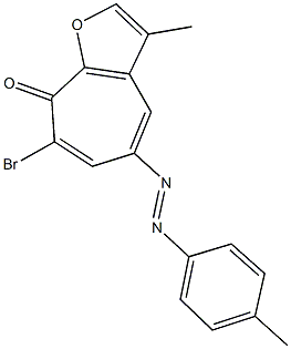 7-bromo-3-methyl-5-[(4-methylphenyl)diazenyl]-8H-cyclohepta[b]furan-8-one Structure