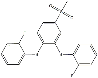 3,4-bis[(2-fluorophenyl)sulfanyl]phenyl methyl sulfone Structure