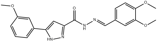 N'-(3,4-dimethoxybenzylidene)-3-(3-methoxyphenyl)-1H-pyrazole-5-carbohydrazide Structure