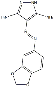 3-amino-4-(1,3-benzodioxol-5-yldiazenyl)-1H-pyrazol-5-ylamine Structure