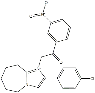 2-(4-chlorophenyl)-1-[2-(3-nitrophenyl)-2-oxoethyl]-6,7,8,9-tetrahydro-5H-imidazo[1,2-a]azepin-1-ium Structure