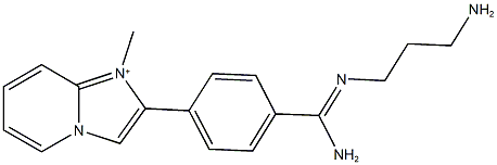 2-(4-{amino[(3-aminopropyl)imino]methyl}phenyl)-1-methylimidazo[1,2-a]pyridin-1-ium Structure