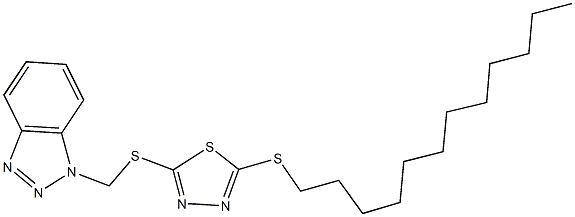 1-({[5-(dodecylsulfanyl)-1,3,4-thiadiazol-2-yl]sulfanyl}methyl)-1H-1,2,3-benzotriazole Structure