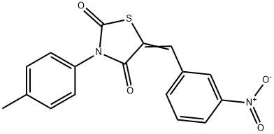 5-{3-nitrobenzylidene}-3-(4-methylphenyl)-1,3-thiazolidine-2,4-dione 구조식 이미지