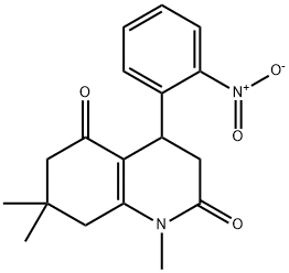 4-{2-nitrophenyl}-1,7,7-trimethyl-4,6,7,8-tetrahydro-2,5(1H,3H)-quinolinedione Structure