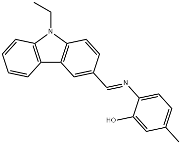 2-{[(9-ethyl-9H-carbazol-3-yl)methylene]amino}-5-methylphenol Structure