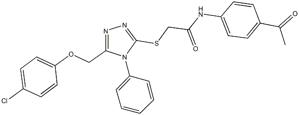 N-(4-acetylphenyl)-2-({5-[(4-chlorophenoxy)methyl]-4-phenyl-4H-1,2,4-triazol-3-yl}sulfanyl)acetamide Structure