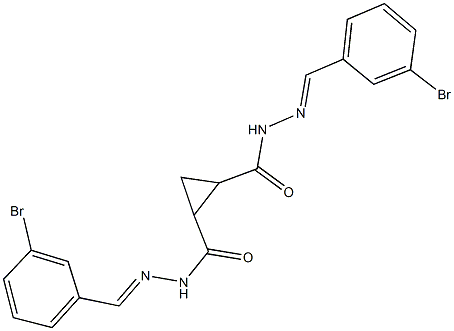 N'~1~,N'~2~-bis(3-bromobenzylidene)-1,2-cyclopropanedicarbohydrazide 구조식 이미지