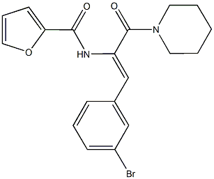 N-[2-(3-bromophenyl)-1-(1-piperidinylcarbonyl)vinyl]-2-furamide Structure