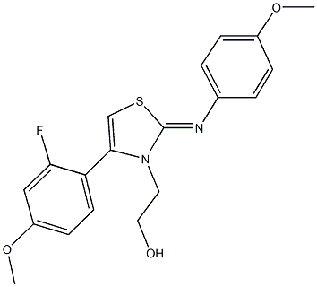 2-(4-(2-fluoro-4-methoxyphenyl)-2-[(4-methoxyphenyl)imino]-1,3-thiazol-3(2H)-yl)ethanol Structure