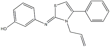 3-[(3-allyl-4-phenyl-1,3-thiazol-2(3H)-ylidene)amino]phenol 구조식 이미지