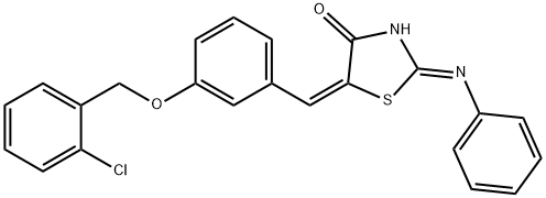 5-{3-[(2-chlorobenzyl)oxy]benzylidene}-2-(phenylimino)-1,3-thiazolidin-4-one Structure