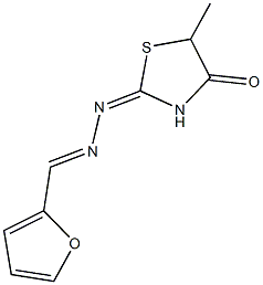 2-furaldehyde (5-methyl-4-oxo-1,3-thiazolidin-2-ylidene)hydrazone 구조식 이미지