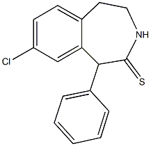 8-chloro-1-phenyl-1,3,4,5-tetrahydro-2H-3-benzazepine-2-thione Structure