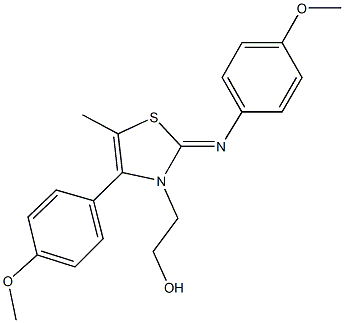 2-(4-(4-methoxyphenyl)-2-[(4-methoxyphenyl)imino]-5-methyl-1,3-thiazol-3(2H)-yl)ethanol 구조식 이미지
