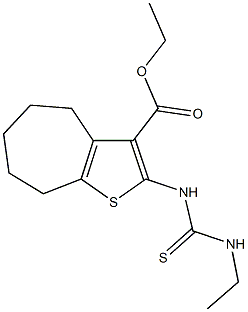 ethyl 2-{[(ethylamino)carbothioyl]amino}-5,6,7,8-tetrahydro-4H-cyclohepta[b]thiophene-3-carboxylate 구조식 이미지