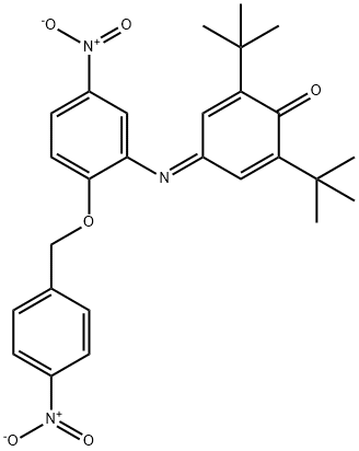 2,6-ditert-butyl-4-{[5-nitro-2-({4-nitrobenzyl}oxy)phenyl]imino}-2,5-cyclohexadien-1-one 구조식 이미지