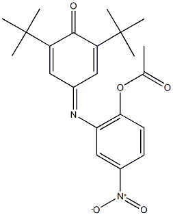 2-[(3,5-ditert-butyl-4-oxo-2,5-cyclohexadien-1-ylidene)amino]-4-nitrophenyl acetate 구조식 이미지