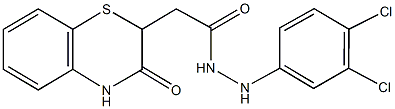 N'-(3,4-dichlorophenyl)-2-(3-oxo-3,4-dihydro-2H-1,4-benzothiazin-2-yl)acetohydrazide 구조식 이미지