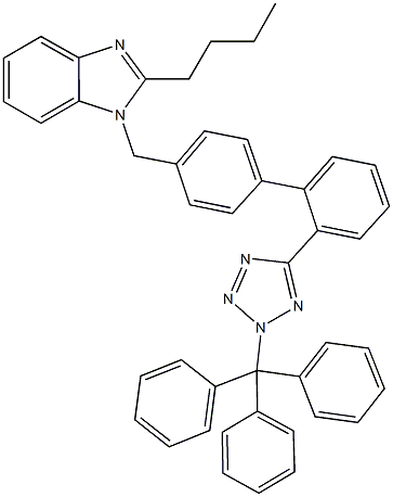 2-butyl-1-{[2'-(2-trityl-2H-tetraazol-5-yl)[1,1'-biphenyl]-4-yl]methyl}-1H-benzimidazole Structure