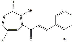 5-bromo-3-[3-(2-bromophenyl)acryloyl]-2-hydroxy-2,4,6-cycloheptatrien-1-one Structure