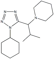 1-[1-(1-cyclohexyl-1H-tetraazol-5-yl)-2-methylpropyl]piperidine Structure